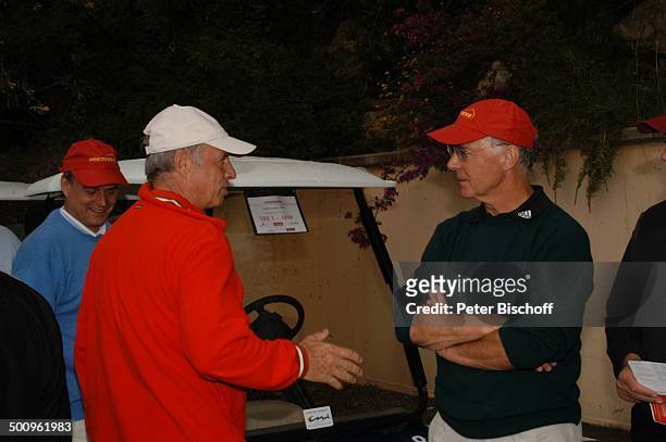 Franz Beckenbauer, Willy Bogner , Golf-Turnier: "Premiere Golf Trophy", Port d Andratx/Mallorca/Spanien, , Golfplatz, Sport, Schläger, Golf, Grün,...