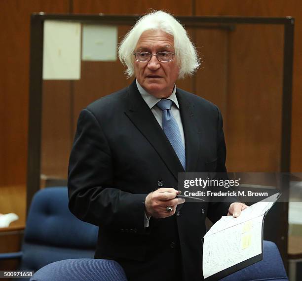 Attorney Thomas Mesereau speaks in court during the Marion "Suge" Knight court appearance at the Clara Shortridge Foltz Criminal Justice Center on...