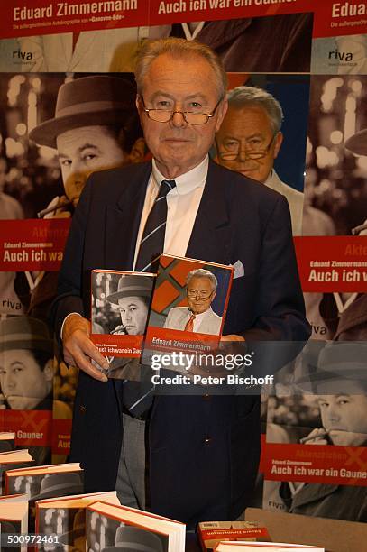 Eduard Zimmermann, Buchvorstellung von seinem Buch "Auch ich war ein Gauner", Riva-Verlag, Leukerbad, Schweiz, Europa, Ex-TV-Moderator,...