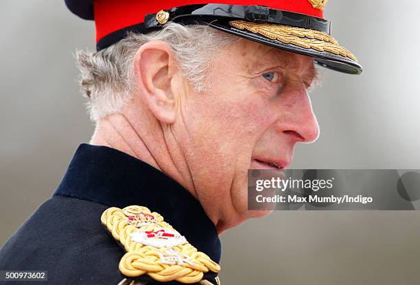 Prince Charles, Prince of Wales represents Queen Elizabeth II during the Sovereign's Parade at the Royal Military Academy Sandhurst on December 11,...