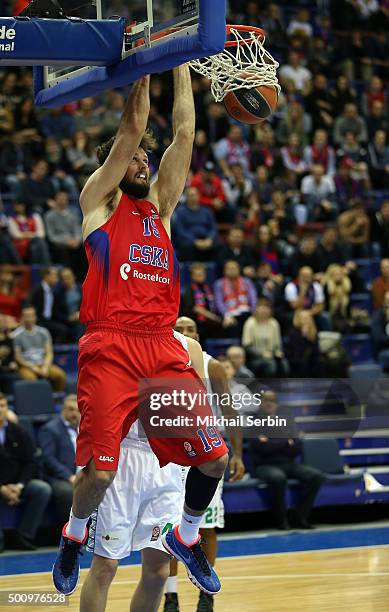 Joel Freeland, #19 of CSKA Moscow in action during the Turkish Airlines Euroleague Basketball Regular Season Round 9 game between CSKA Moscow v...