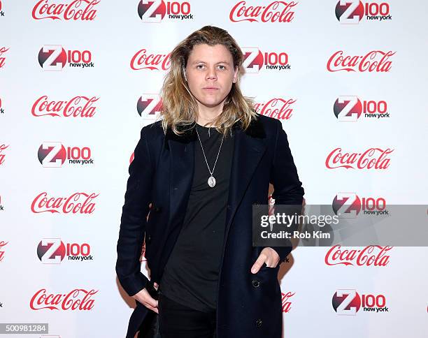 Singer Conrad Sewell attends Z100's Jingle Ball 2015 - Z100 & Coca-Cola All Access Lounge- Backstage at Hammerstein Ballroom on December 11, 2015 in...