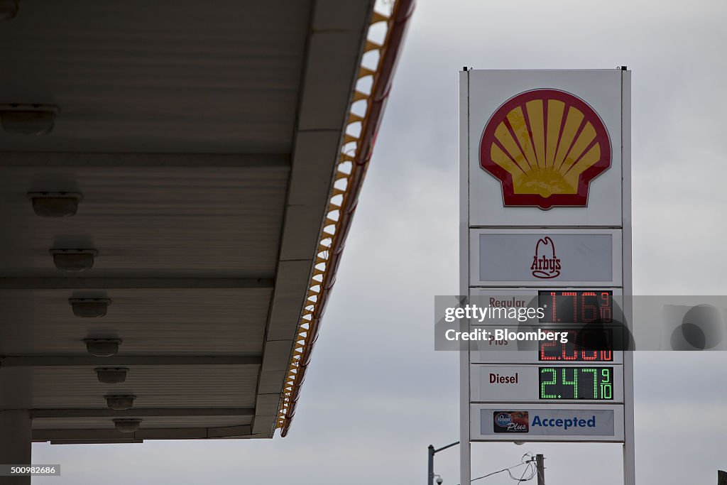 Gasoline Stations As Fuel Price Drops to Three-Year Low on Outlook for Balmy Christmas