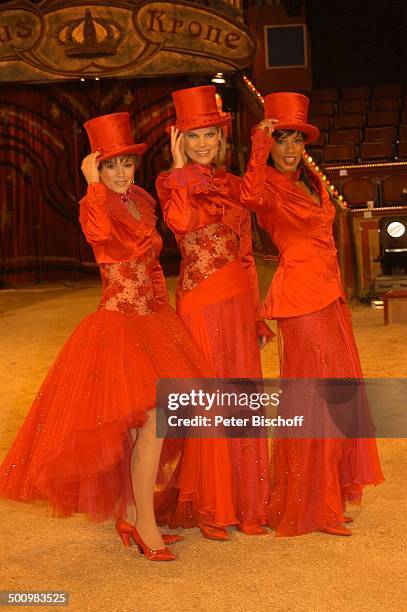 Francine Jordi , Nina Ruge , Arabella Kiesbauer als Zirkus-Direktor, ARD-Benefiz-Zirkus-Gala "Stars in der Manege", München, Deutschland, P.-Nr....