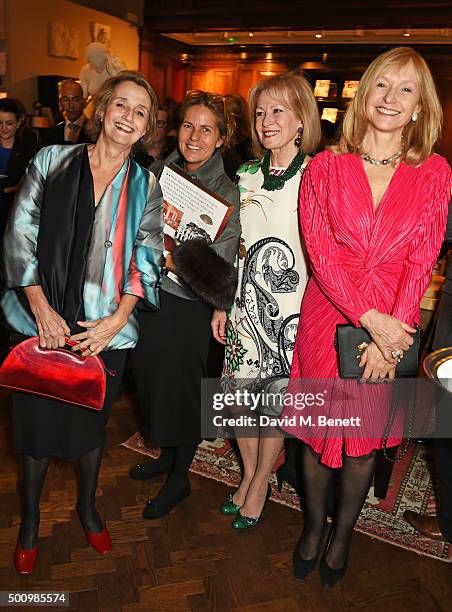 Sandy Molloy, Lucy Tang, Lady Annunziata Asquith and Lizzie Spender attend a champagne reception to celebrate the launch of "Mandarin Oriental: The...