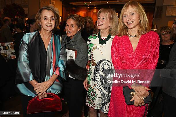 Sandy Molloy, Lucy Tang, Lady Annunziata Asquith and Lizzie Spender attend a champagne reception to celebrate the launch of "Mandarin Oriental: The...