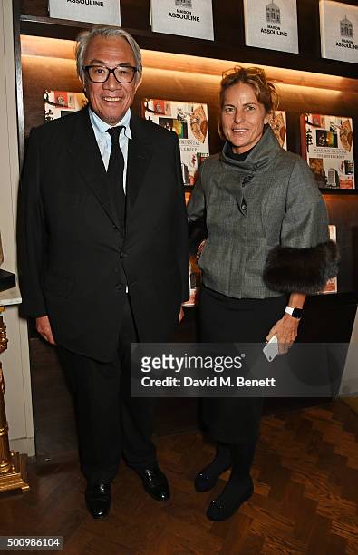 Sir David Tang and Lucy Tang attend a champagne reception to celebrate the launch of "Mandarin Oriental: The Book" by Assouline at Maison Assouline...
