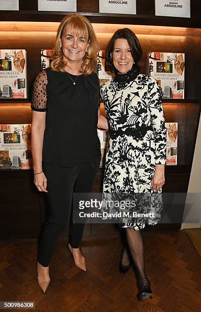 Katie Taylor and Jill Kluge, Group Director of Brand Communication for Mandarin Oriental Hotel Group, attend a champagne reception to celebrate the...