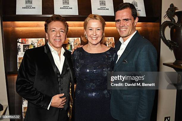 Ross King, Sarah Cairns, Director of Communications at Mandarin Oriental Hyde Park London, and guest attend a champagne reception to celebrate the...
