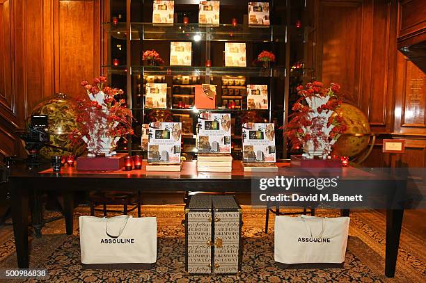 General view of the atmosphere at a champagne reception to celebrate the launch of "Mandarin Oriental: The Book" by Assouline at Maison Assouline on...