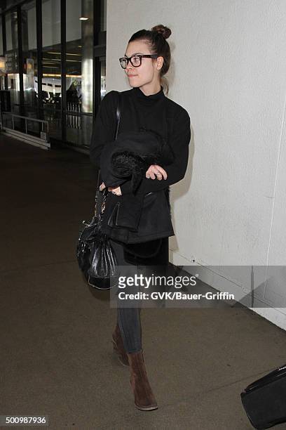 Scarlett Byrne is seen at LAX on December 11, 2015 in Los Angeles, California.