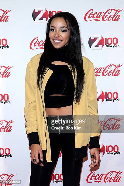 Tinashe attends Z100's Jingle Ball 2015 - Z100 & Coca-Cola All Access Lounge- Backstage at Hammerstein Ballroom on December 11, 2015 in New York City.