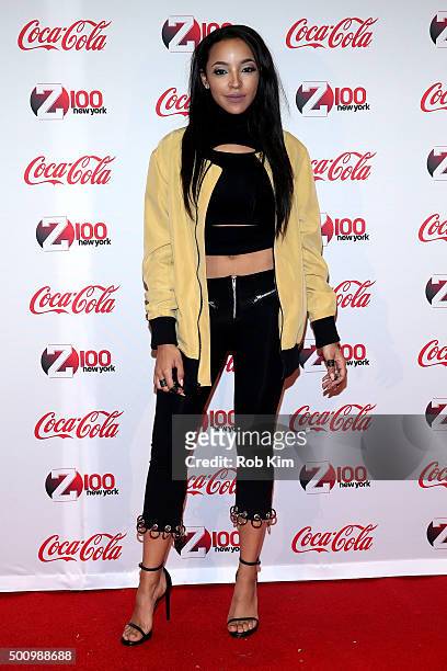 Tinashe attends Z100's Jingle Ball 2015 - Z100 & Coca-Cola All Access Lounge- Backstage at Hammerstein Ballroom on December 11, 2015 in New York City.