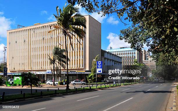 lusaka, zambia: central business district - lusaka zambia stock pictures, royalty-free photos & images