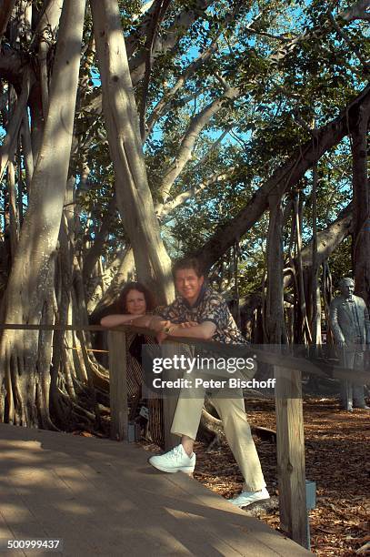 Eva Kummeth, Ehemann Horst Hummeth, am Rande der Dreharbeiten zum ZDF-Film "Florida-Träume", Fort Myers, USA, Amerika, Urlaub, verliebt, , P.-Nr.:...