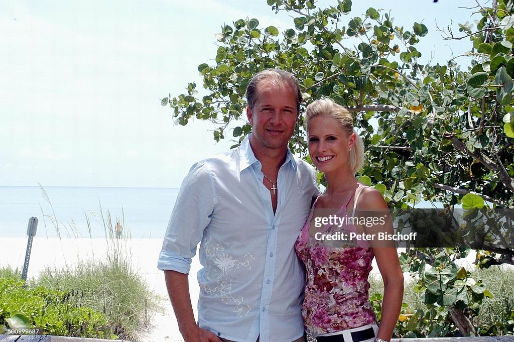 Jochen Horst, Ehefrau Tina Ciamperla, am Rande der Dreharbeiten zum ZDF-Film 'Florida-Träume', Fort Myers, USA, Amerika, 18.06.2005, P.-Nr.: 925/2005,