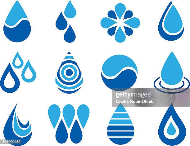 water drop icons - drinking water stock illustrations