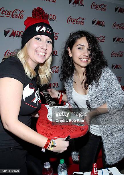 Alessia Cara attends Z100's Jingle Ball 2015 - Z100 & Coca-Cola All Access Lounge- Backstage at Hammerstein Ballroom on December 11, 2015 in New York...