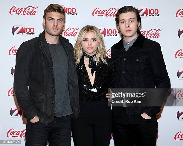 The 5th Wave cast members Alex Roe, Chloe Grace Moretz and Nick Robinson attend Z100's Jingle Ball 2015 - Z100 & Coca-Cola All Access Lounge-...