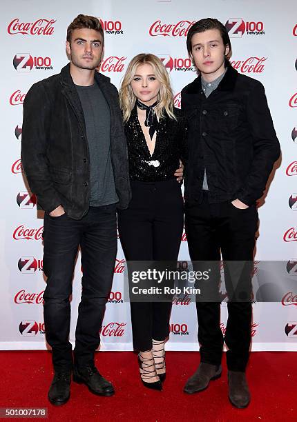 The 5th Wave cast members Alex Roe, Chloe Grace Moretz and Nick Robinson attend Z100's Jingle Ball 2015 - Z100 & Coca-Cola All Access Lounge-...