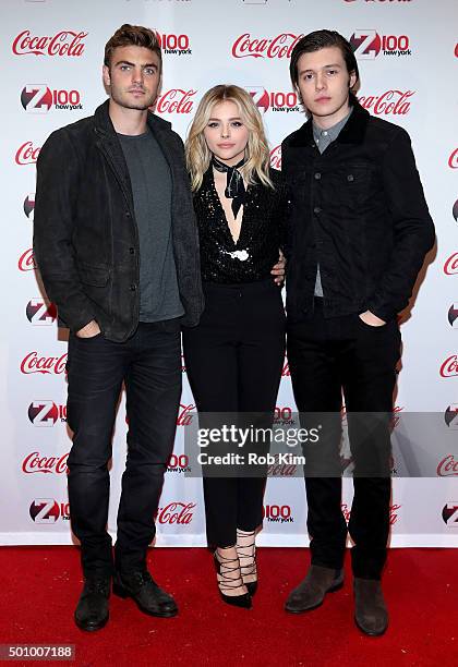 The 5th Wave cast members Alex Roe, Chloe Grace Moretz and Nick Robinson attend Z100's Jingle Ball 2015 - Z100 & Coca-Cola All Access Lounge-...