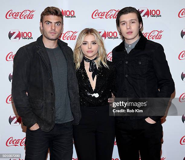 The 5th Wave cast members Alex Roe, Chloe Grace Moretz and Nick Robinson attend Z100's Jingle Ball 2015 - Z100 & Coca-Cola All Access Lounge-...