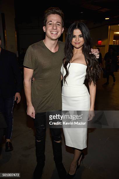 Singers Charlie Puth and Selen Gomez attend Z100's Jingle Ball 2015 at Madison Square Garden on December 11, 2015 in New York City.