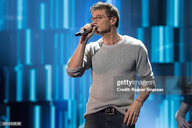 Morten Harket of A-ha performs during Nobel Peace Prize concert at Telenor Arena on December 11, 2015 in Oslo, Norway.