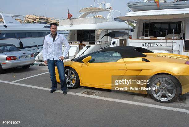 Michael Wendler, Palma de Mallorca, Insel Mallorca, Balearen, Spanien, Europa, Hafen, Yachten, Boote, Yachthafen, Auto, "Lamborghini - Murcielago",...