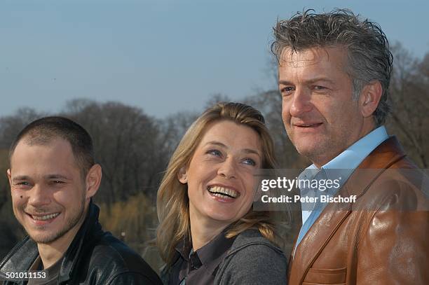 Antonio Wannek, Barbara Rudnik, Dominic Raacke , ZDF-Film "Der fremde Gast" , Englischer Garten, München, Deutschland, Europa, Thriller, See,...