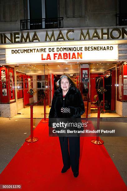 Actress Francoise fabian attends the Tribute to Francoise Fabian, held at 'Mac Mahon Cinema' on December 10, 2015 in Paris, France.