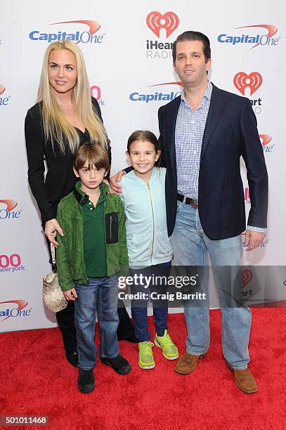 Donald Trump Jr., wife Vanessa Haydon, and children Kai Madison and Donald John III attend Z100's Jingle Ball 2015 at Madison Square Garden on...