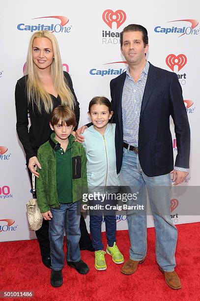 Donald Trump Jr., wife Vanessa Haydon, and children Kai Madison and Donald John III attend Z100's Jingle Ball 2015 at Madison Square Garden on...