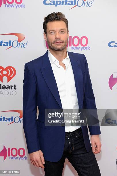 Radio personality Ryan Seacrest attends Z100's Jingle Ball 2015 at Madison Square Garden on December 11, 2015 in New York City.