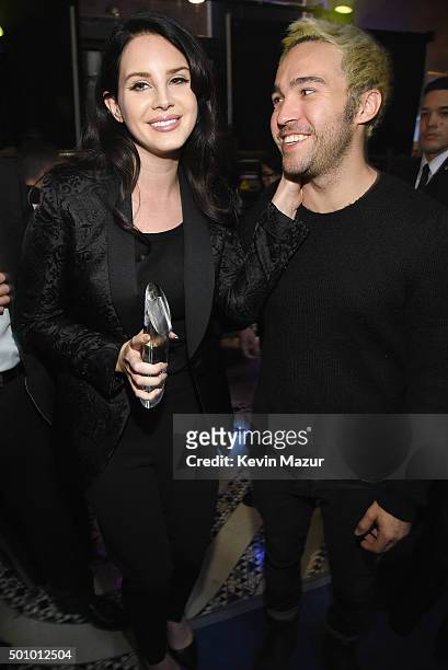 Lana Del Rey and Pete Wentz attend Billboard Women In Music 2015 on Lifetime at Cipriani 42nd Street on December 11, 2015 in New York City.