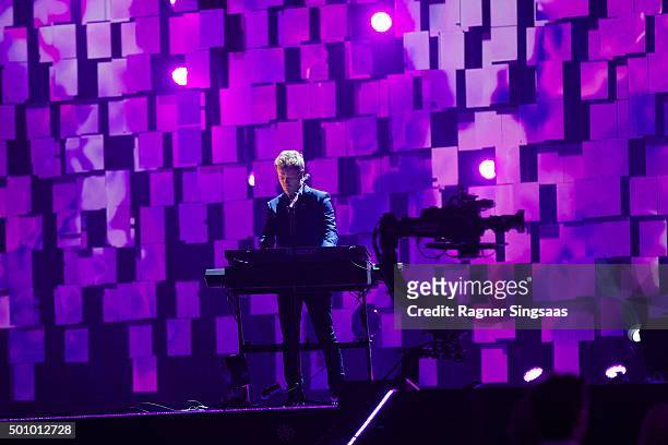 Magne Furuholmen of A-ha performs during Nobel Peace Prize concert at Telenor Arena on December 11, 2015 in Oslo, Norway.