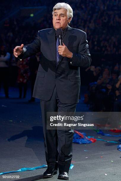 Jay Leno hosts the Nobel Peace Prize concert at Telenor Arena on December 11, 2015 in Oslo, Norway.