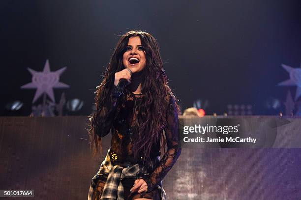 Musician Selena Gomez performs onstage during Z100's Jingle Ball 2015 at Madison Square Garden on December 11, 2015 in New York City.