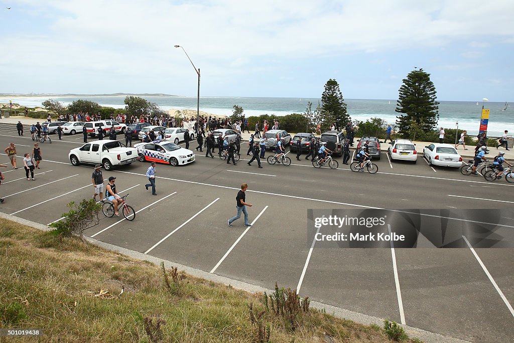 Cronulla Riots Car A general view is s as demonstrators opposing the Party for Freedom ...