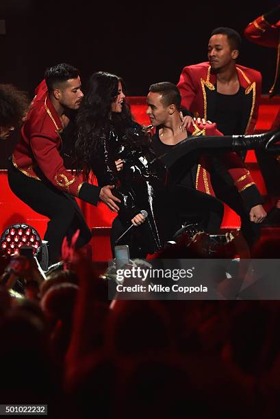 Singer Selena Gomez performs onstage during Z100's Jingle Ball 2015 at Madison Square Garden on December 11, 2015 in New York City.