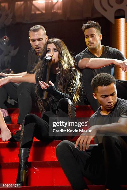 Singer Selena Gomez performs onstage during Z100's Jingle Ball 2015 at Madison Square Garden on December 11, 2015 in New York City.