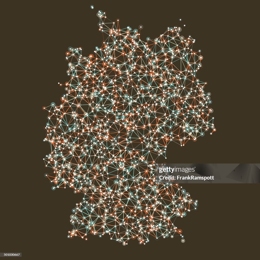 Germany Map Network Mesh
