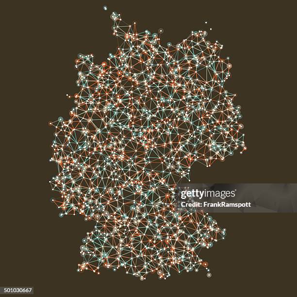 germany map network mesh - germany map stock illustrations