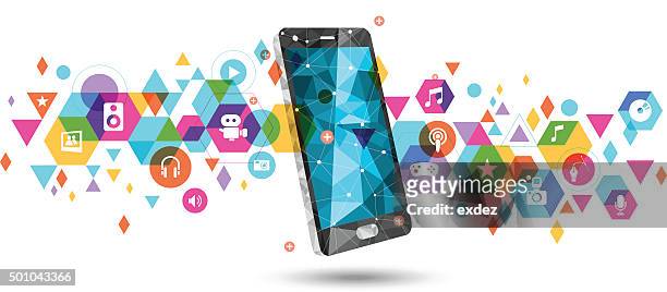 mobile for multimedia - arts culture and entertainment stock illustrations
