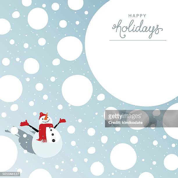 frohe weihnachten-karte - snowman stock-grafiken, -clipart, -cartoons und -symbole