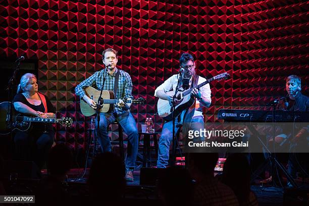 Leslie Satcher, Matt Jenkins, Chris DeStefano and Ashley Gorley perform at the CMA songwriters series 2015 at Joe's Pub on December 11, 2015 in New...