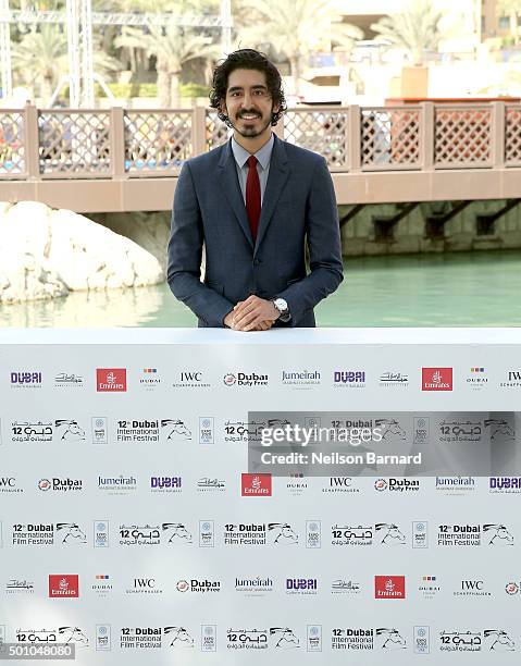 Actor Dev Patel attends "The Man Who Knew Infinity" photocall during day four of the 12th annual Dubai International Film Festival held at the...