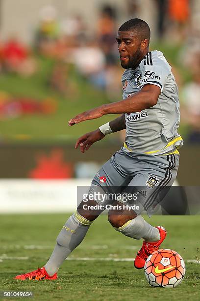 Rolieny Bonevacia of the Phoenix controls the ball during the round 10 A-League match between the Brisbane Roar and the Wellington Phoenix at...