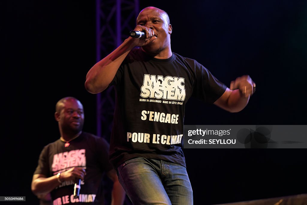 Manadja Magic System Singers Manadja and A'salfo of the Ivorian band Magic System perform ...