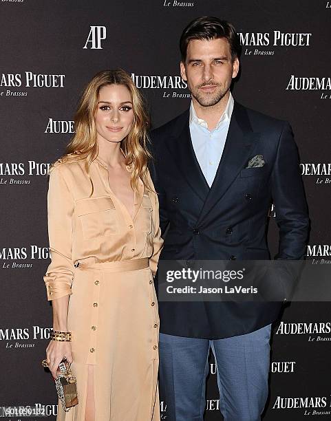 Olivia Palermo and Johannes Huebl attend attend the grand opening of the Audemars Piguet Rodeo Drive Boutique on December 9, 2015 in Beverly Hills,...